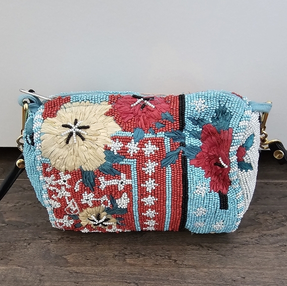 Anthropologie Floral and Beaded Mini Purse - Picture 5 of 6